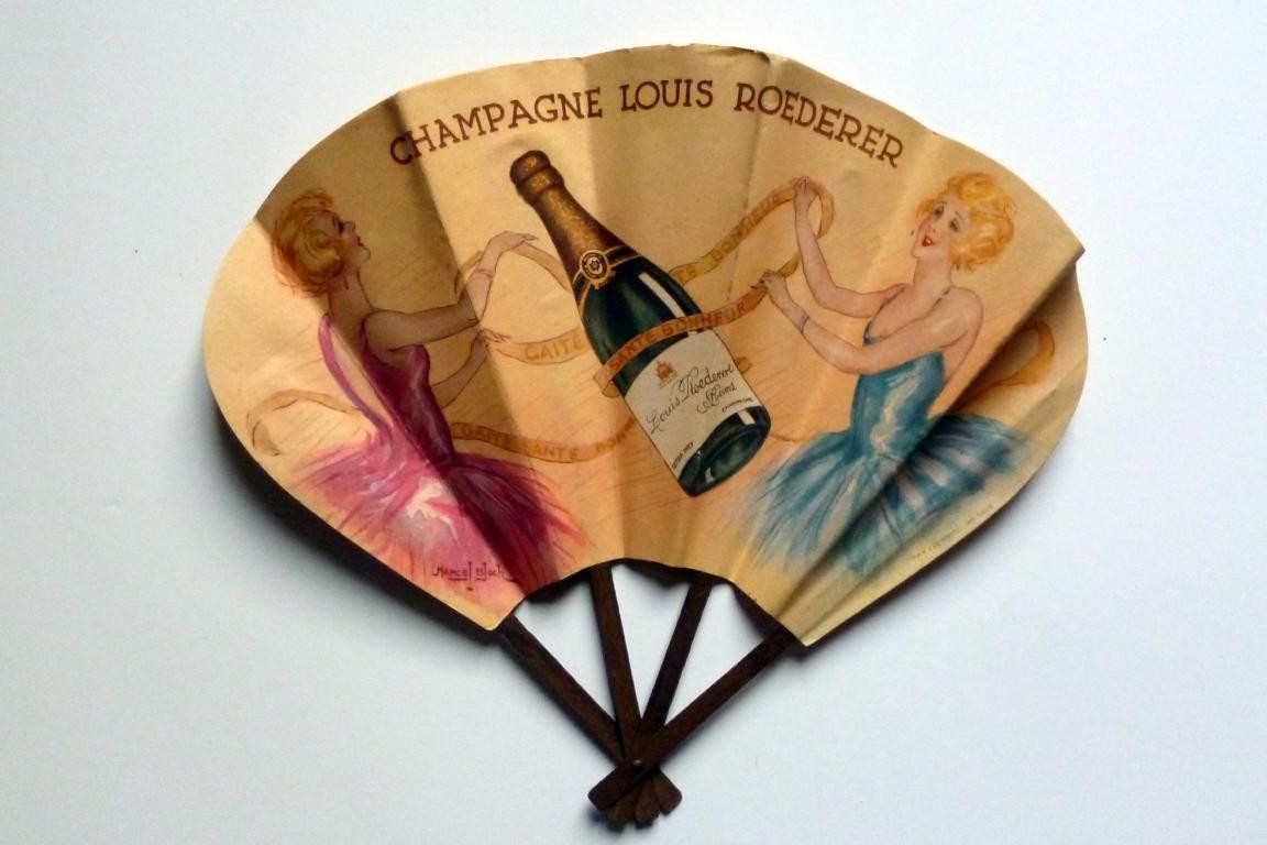 Champagne Louis Roederer, advertising fan by Marcel Bloch