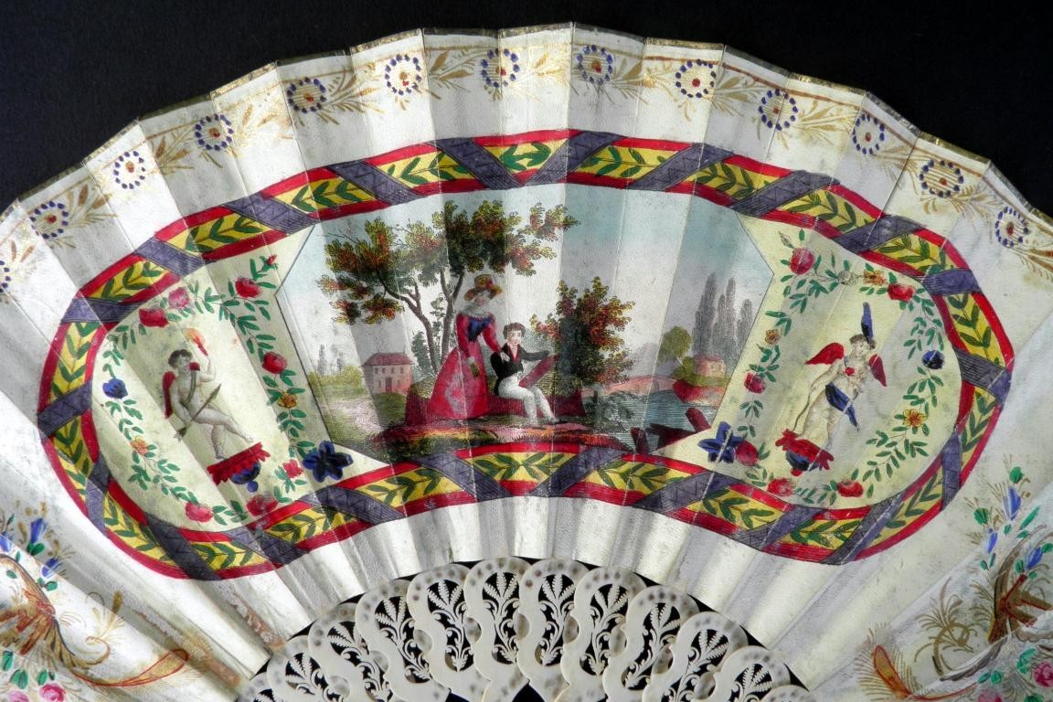 Romantic prelude, fan circa 1830