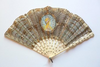 Like Mucha, Art Nouveau fan circa 1905