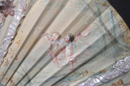 La danse des anges, éventail de Marie Dumas fin XIXème