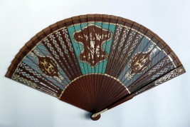 Lined mahogany , 19th century fan