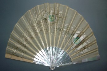 Pearly peacock, early 20th century fan