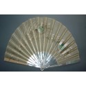 Pearly peacock, early 20th century fan