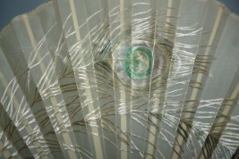 Pearly peacock, early 20th century fan