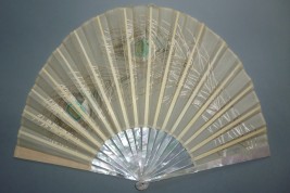 Pearly peacock, early 20th century fan