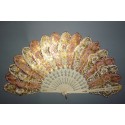 Pink and white, palmettes fan, circa 1855