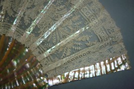 Lace and mother of pearl, fan circa 1860-80