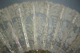 Lace and mother of pearl, fan circa 1860-80