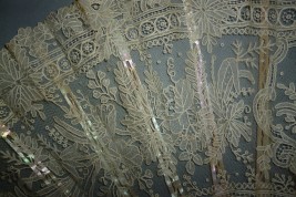 Lace and mother of pearl, fan circa 1860-80