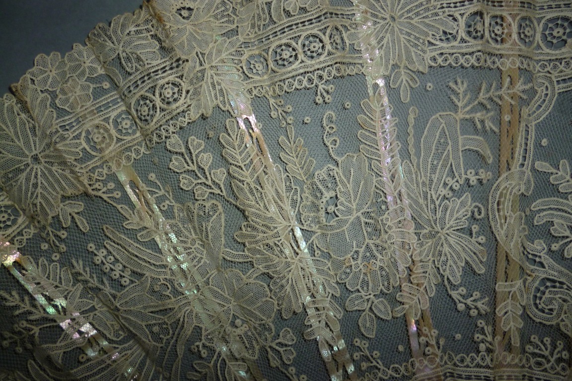 Lace and mother of pearl, fan circa 1860-80
