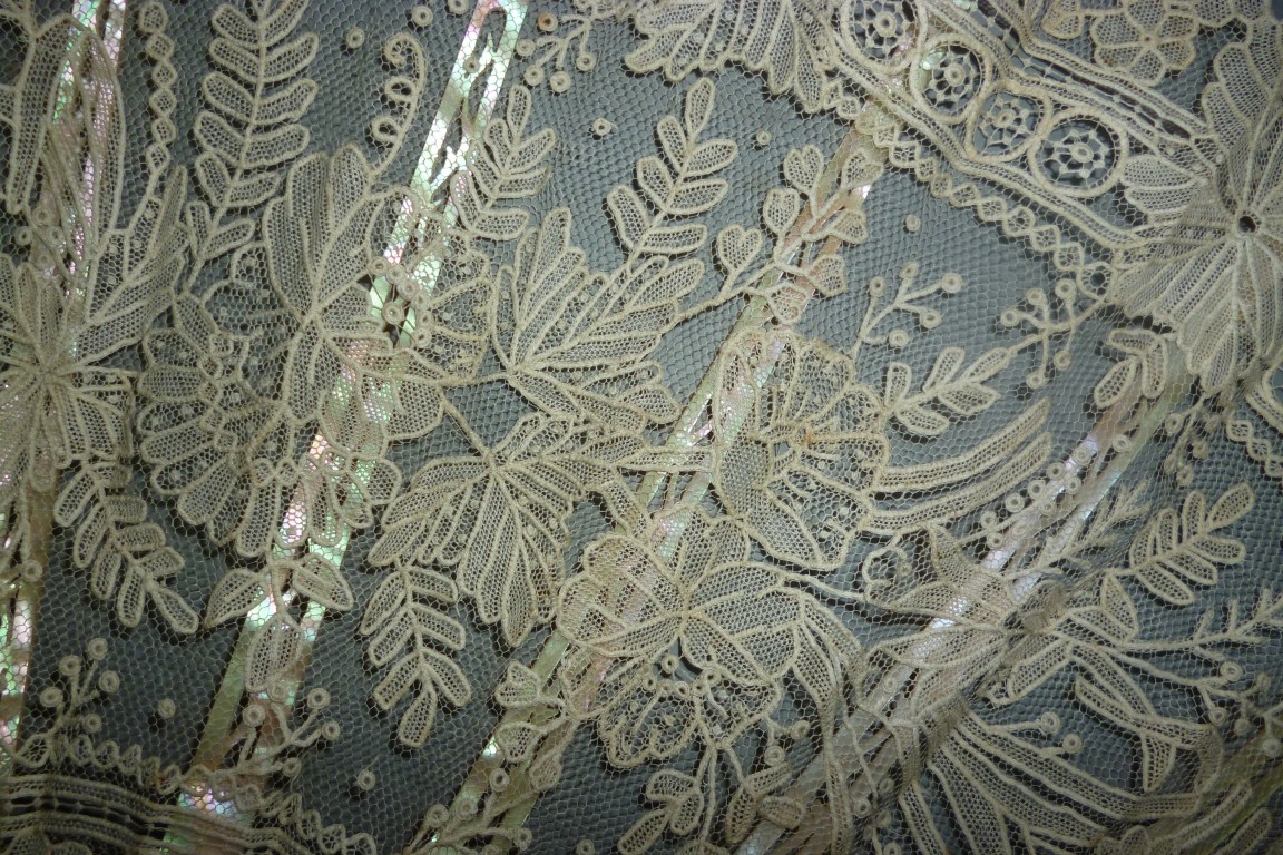 Lace and mother of pearl, fan circa 1860-80