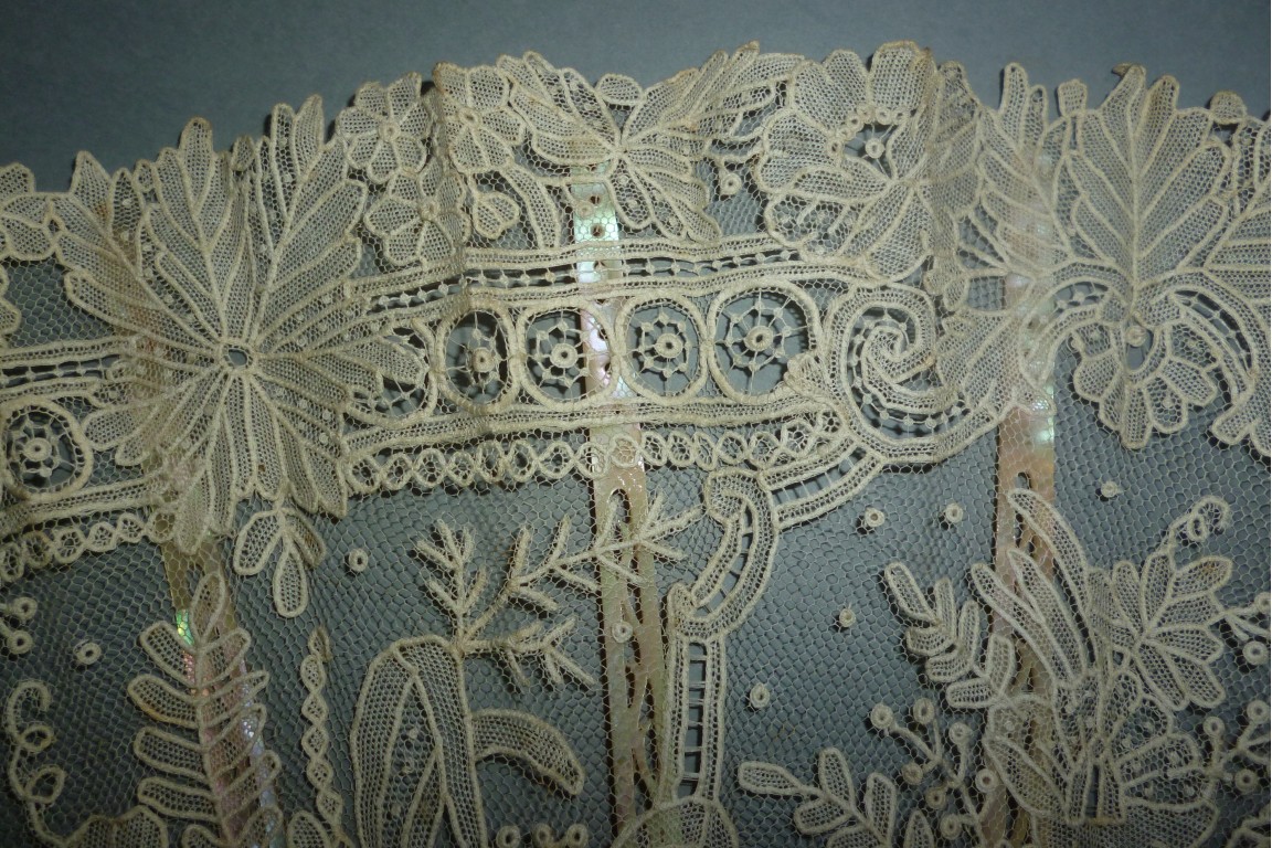 Lace and mother of pearl, fan circa 1860-80