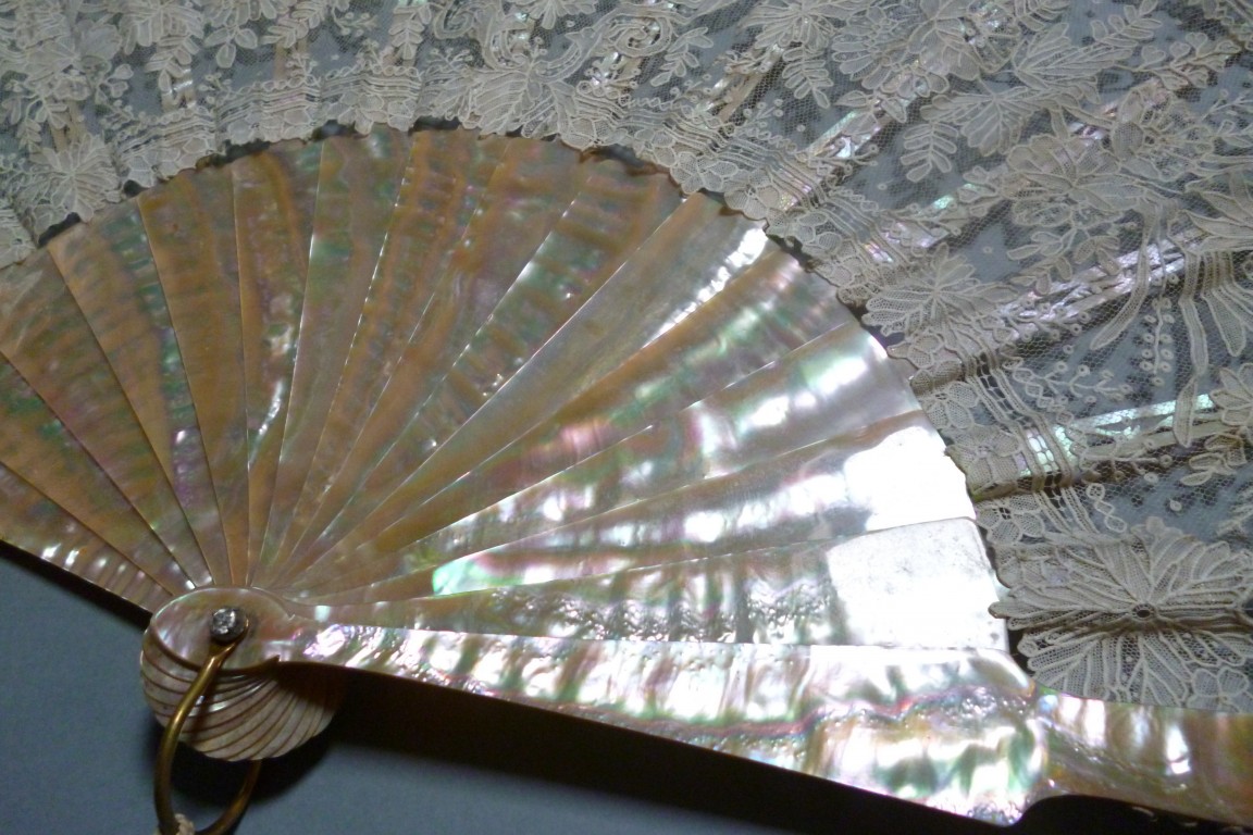 Lace and mother of pearl, fan circa 1860-80