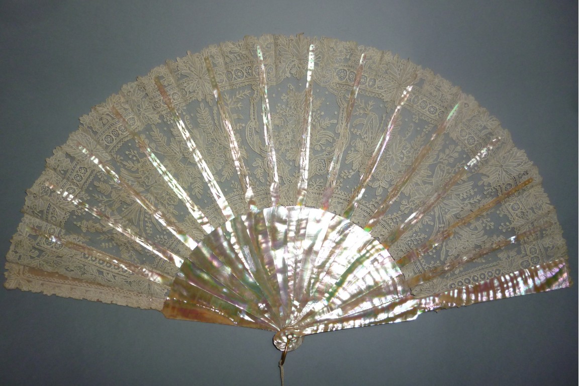 Lace and mother of pearl, fan circa 1860-80