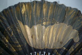 Golden poppies, fan by Tutin circa 1905