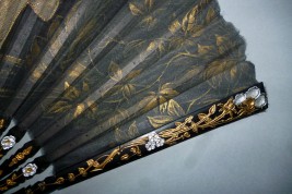 Golden poppies, fan by Tutin circa 1905