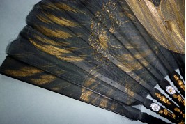 Golden poppies, fan by Tutin circa 1905