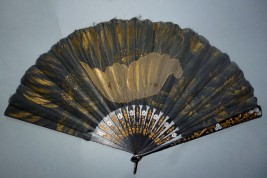 Golden poppies, fan by Tutin circa 1905