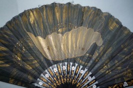 Golden poppies, fan by Tutin circa 1905