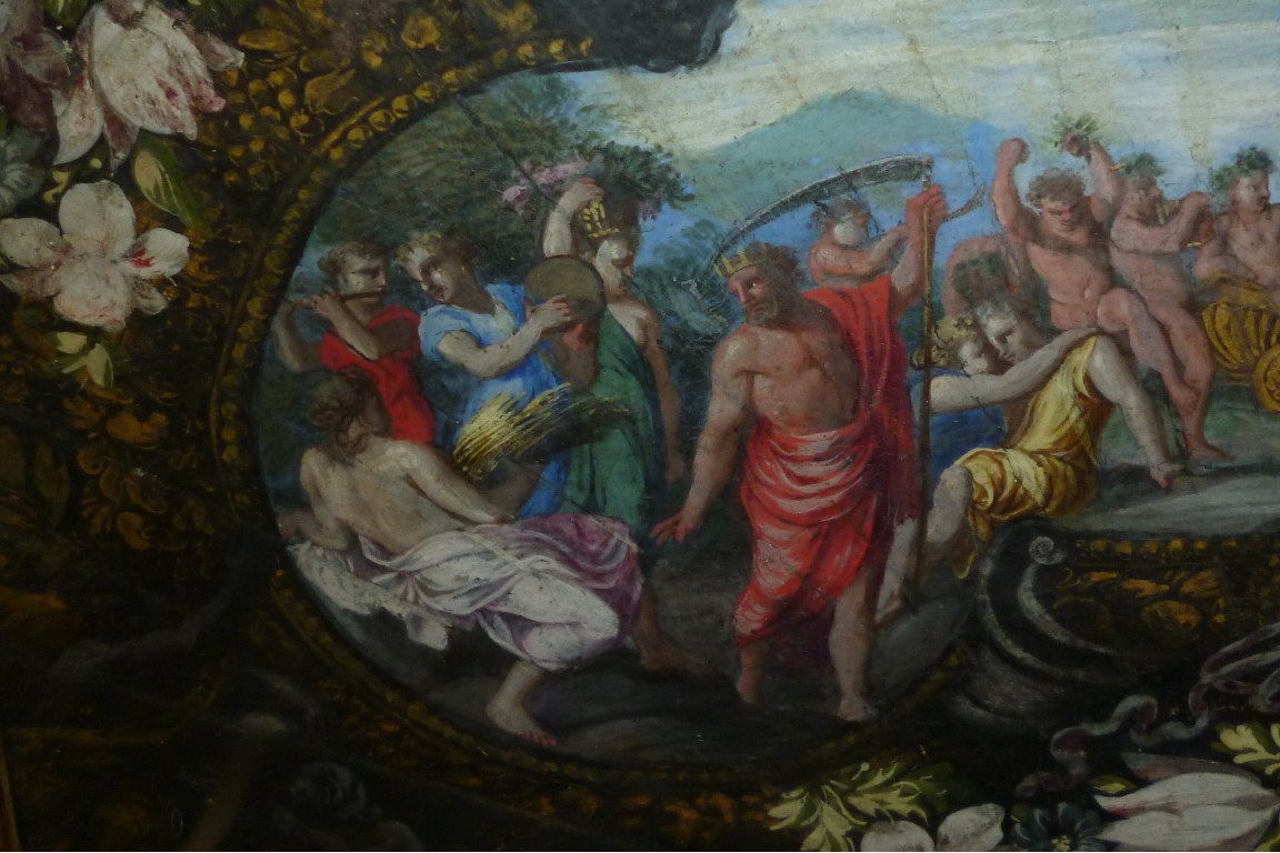 Bacchus, feuille d'éventail fin XVIIème siècle