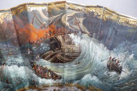 Le naufrage de l'Austria, éventail vers 1858