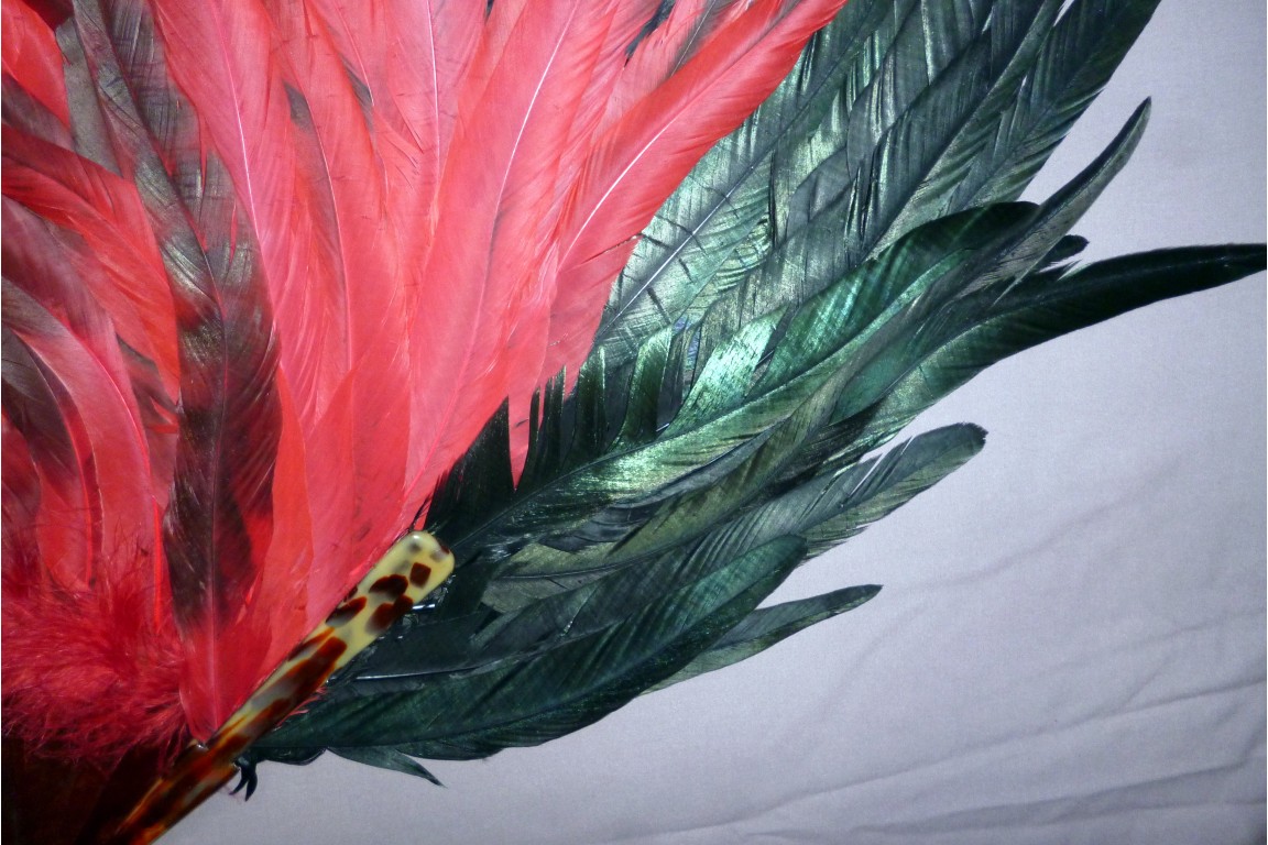 With style , rooster feather fan, 20th century