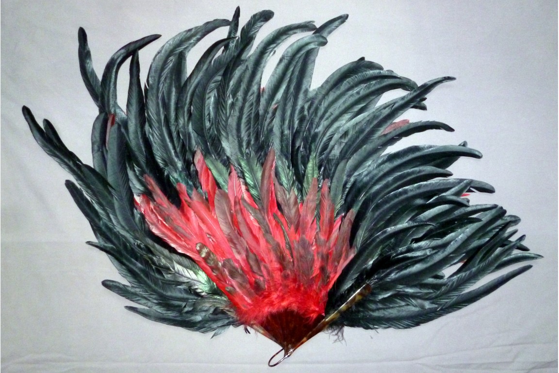 With style , rooster feather fan, 20th century