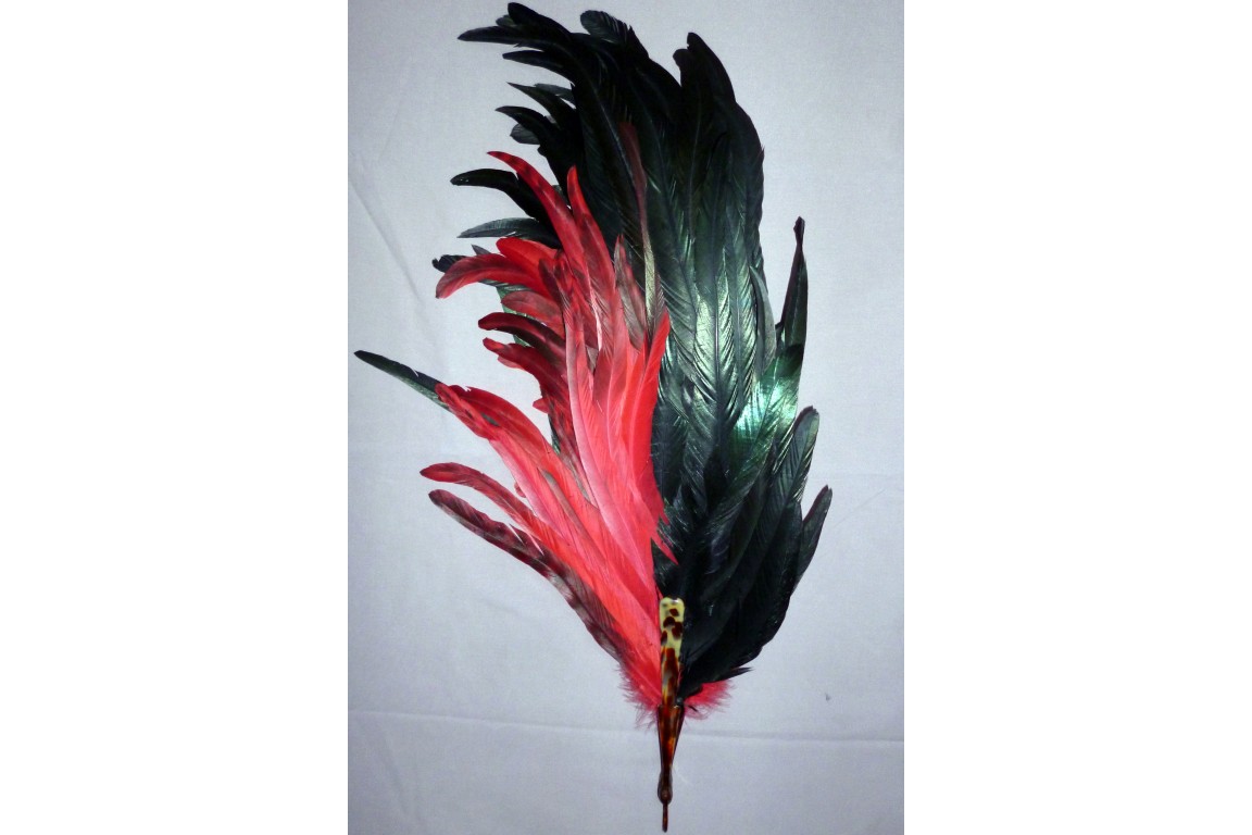 With style , rooster feather fan, 20th century