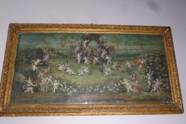 Des anges à Versailles, feuille d'éventail vers 1700