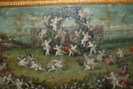 Des anges à Versailles, feuille d'éventail vers 1700
