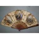 Rooster and chicks, late 19th century fan