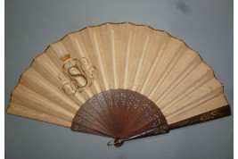 Rooster and chicks, late 19th century fan