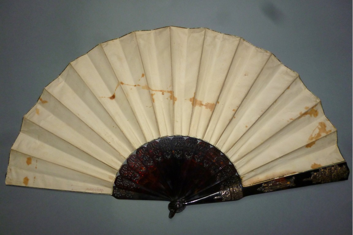 French Third Republic, Alsace and Lorraine, fan by Lanfant de Metz and Alexandre circa 1870