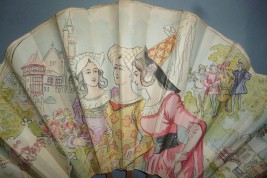 Robida, Promenade au Préaux Clerc, Vieux Paris fan circa 1900