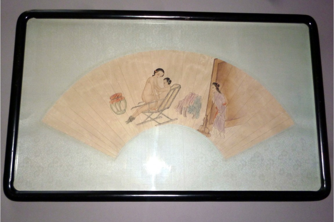 Curiosa, erotic fan leaves, China, 19th century