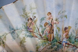 Orchestra of the cherubs, fan by Pauline Astruc 1880