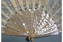 The Beauty with the mirror, fan circa 1890