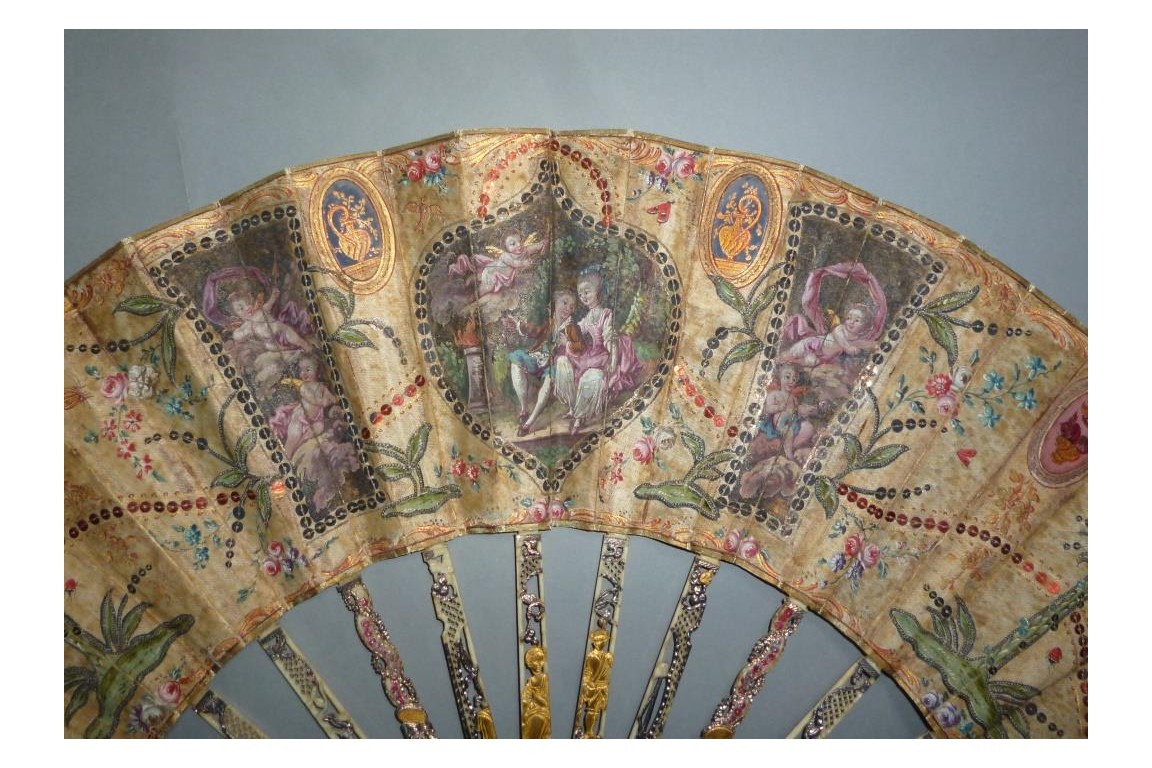 Palms and mica, fan circa 1780