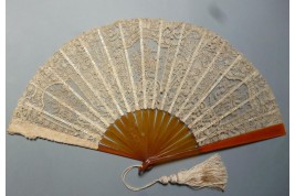 Flowers lace, fan circa 1880