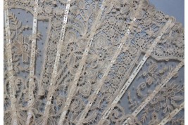Flowers lace, fan circa 1880
