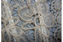 Flowers lace, fan circa 1880