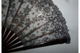 Black flowers, lace fan late 19th century