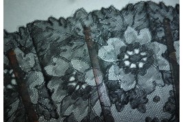 Black flowers, lace fan late 19th century