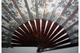 Black flowers, lace fan late 19th century