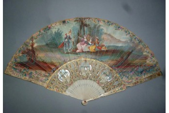 The meal of hunting, fan circa 1750