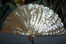 The lady with iris, Art Nouveau fan