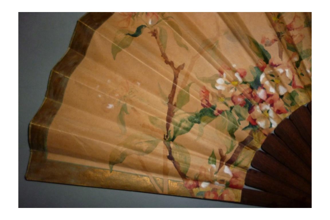 Fleurs de pommier, éventail de Gervais vers 1900
