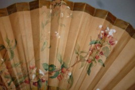 Apple blossom, fan by Gervais ? circa 1900