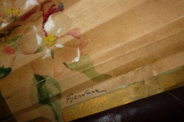 Apple blossom, fan by Gervais ? circa 1900