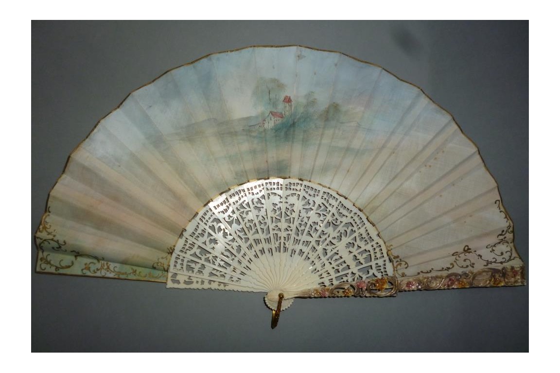 Summer rain, fan by Estève, circa 1910